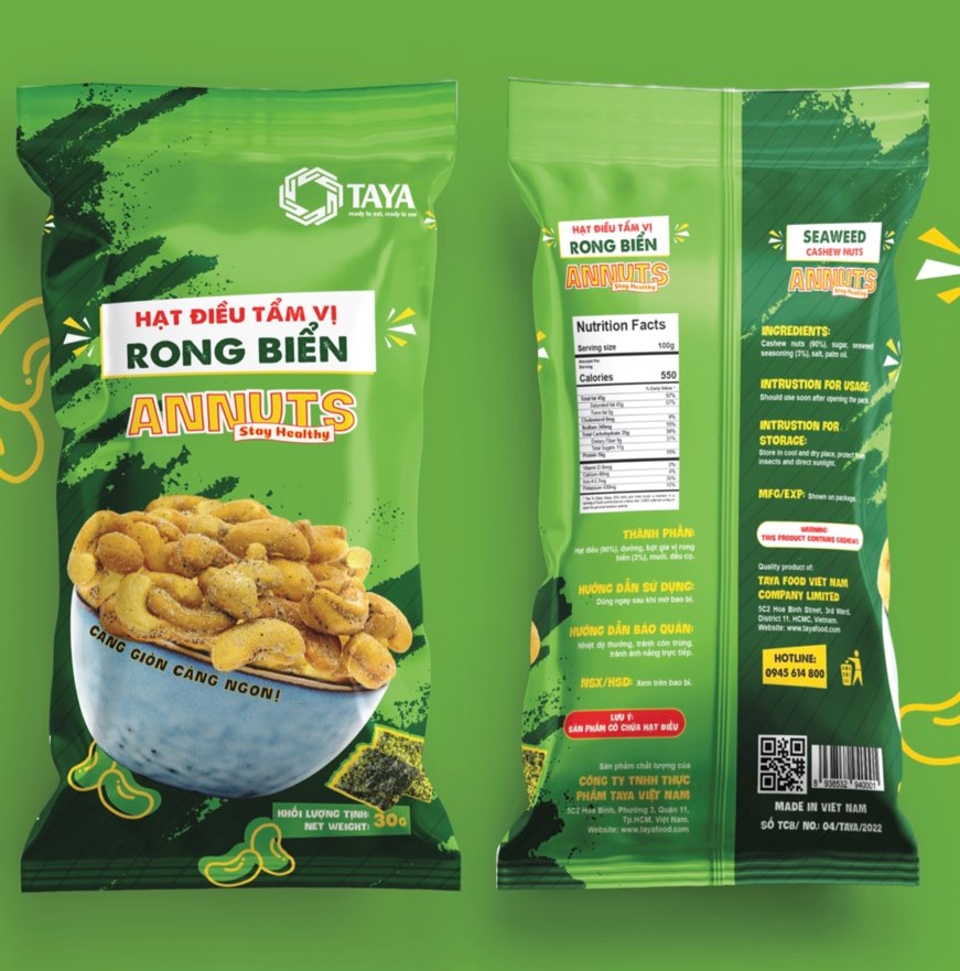 Hạt Điều Rong Biển Annuts- gói 25g